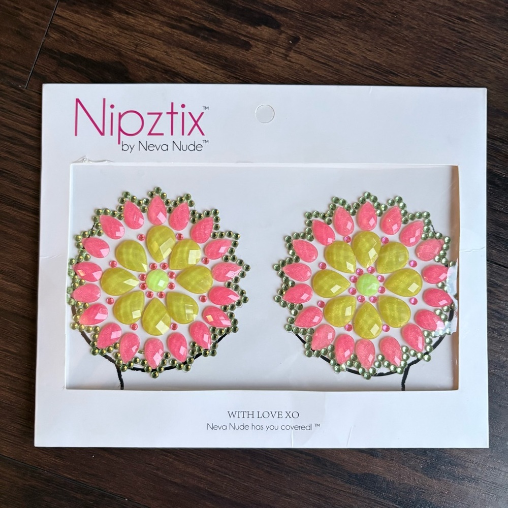 NWT NevaNude UV Reactive Mayan Warrior Crystal Nipztix